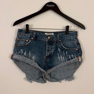 One teaspoon bandit mini denim jean distressed cutoff shorts